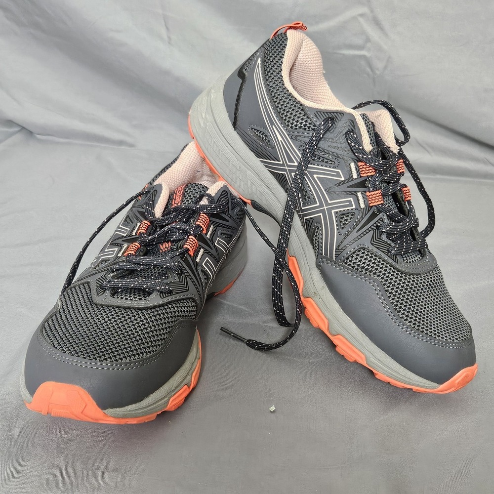ASICS Gel-Venture Women's Trail Running Shoes Gray Orange Wide Size 8‎